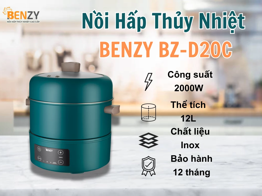 [Chính hãng] Nồi hấp thủy nhiệt đa năng Benzy BZ-D20C